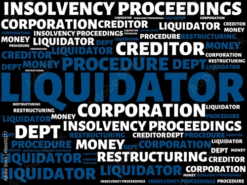 LIQUIDATOR - image with words associated with the topic INSOLVENCY, word, image, illustration