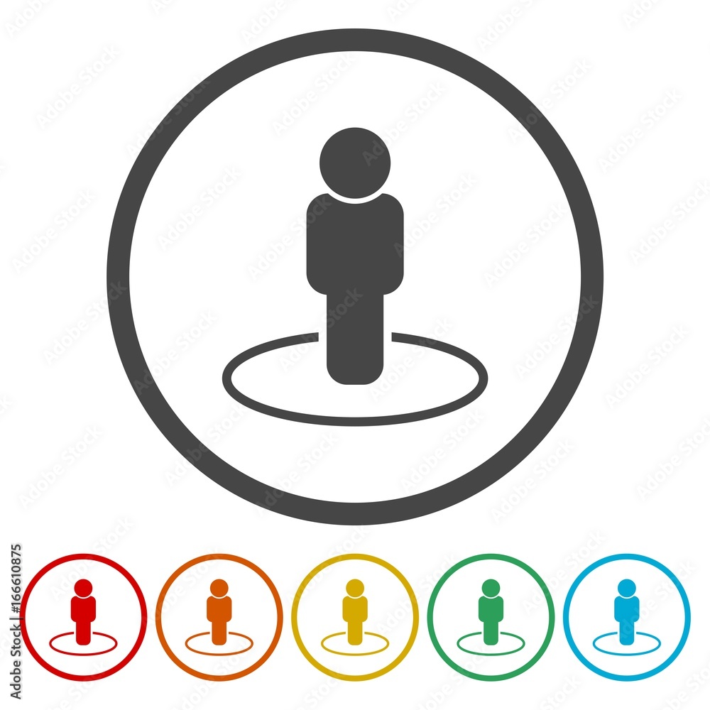 Street View icons set vector, person standing Street View icons set vector, person standing