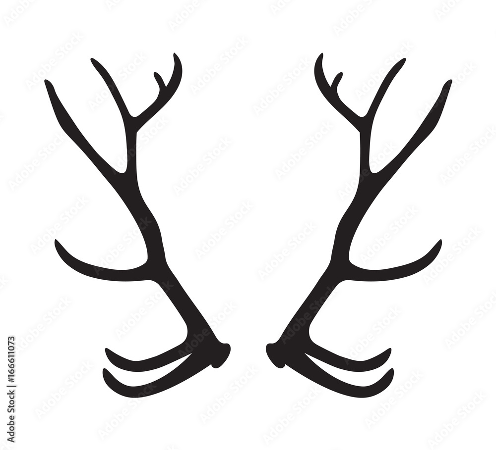 black silhouette of deer antlers- vector illustration black silhouette of deer antlers- vector illustration