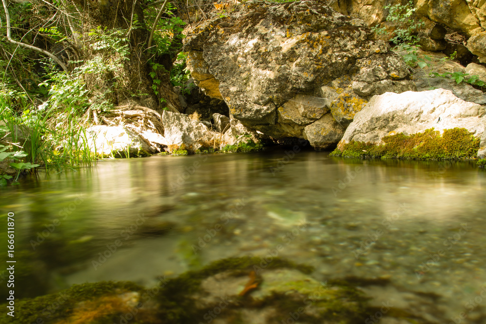 Water in a creek in the nature