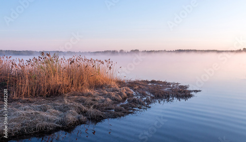 Dawn on the river near Suzdal