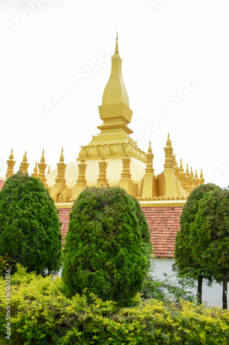 The golden temple Pha That Luang in Vientiane  Laos