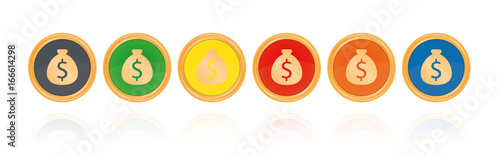 Dollar - Bronze Buttons