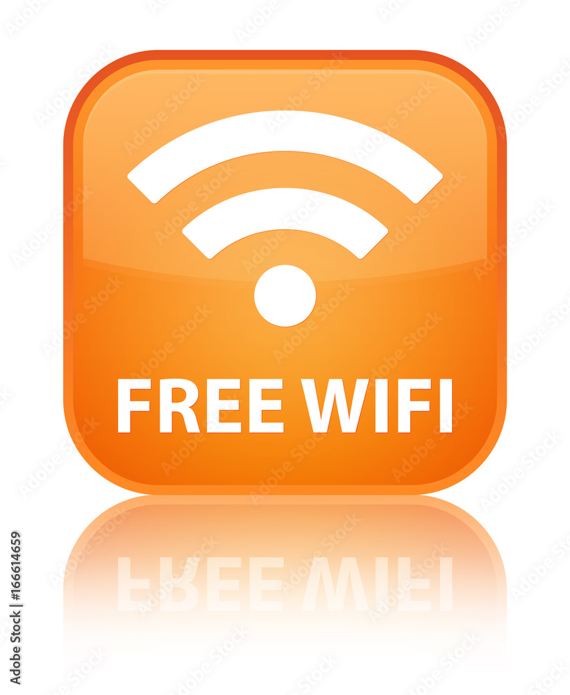 Free wifi special orange square button Free wifi special orange square button
