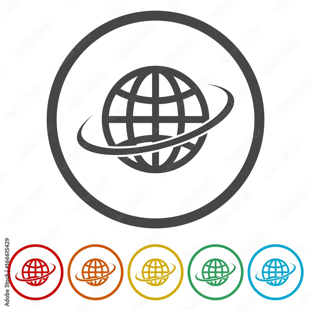 Vector logo globe icons set Vector logo globe icons set