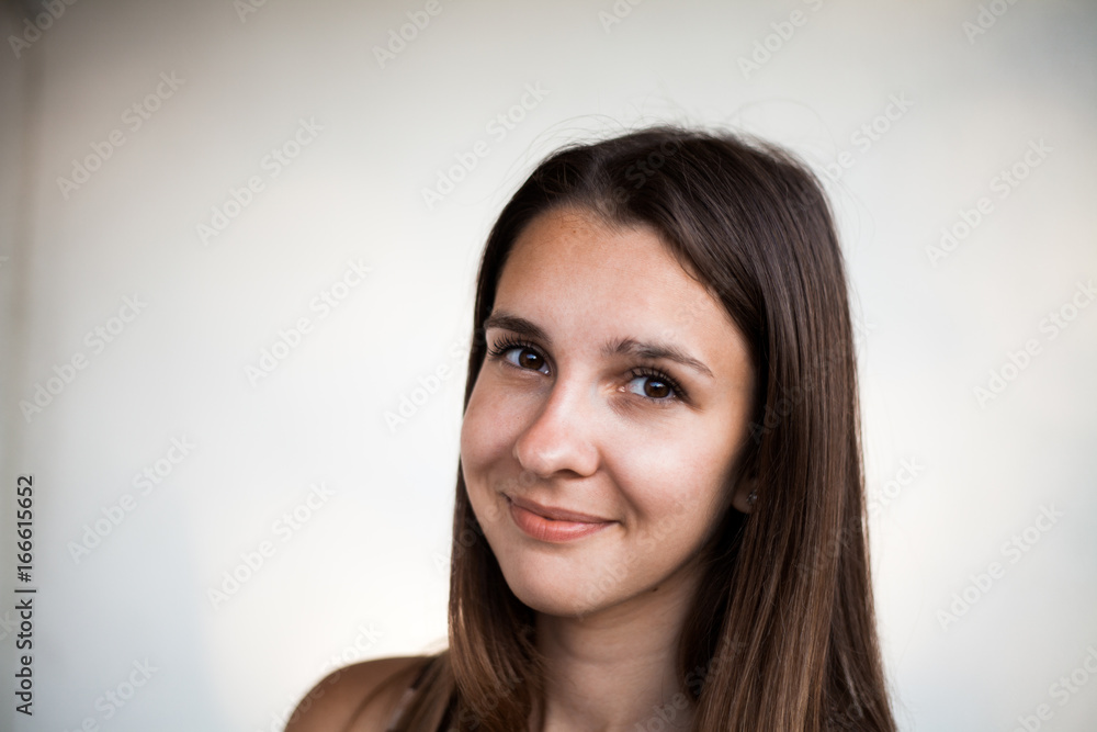 Clean face of beauty girl with brown eyes, without make-up Clean face of beauty girl with brown eyes, without make-up