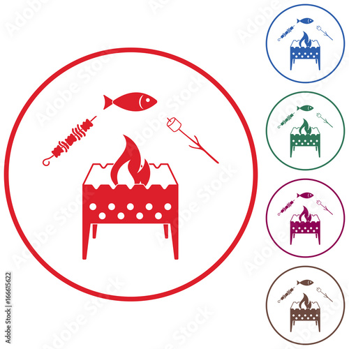 Grilled fish, zephyr and  kebab icon