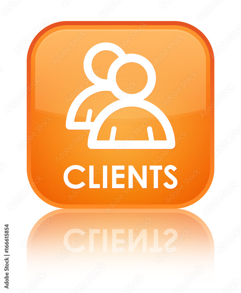 Clients (group icon) special orange square button Clients (group icon) special orange square button