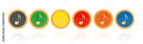Achtelnote - Musik Buttons