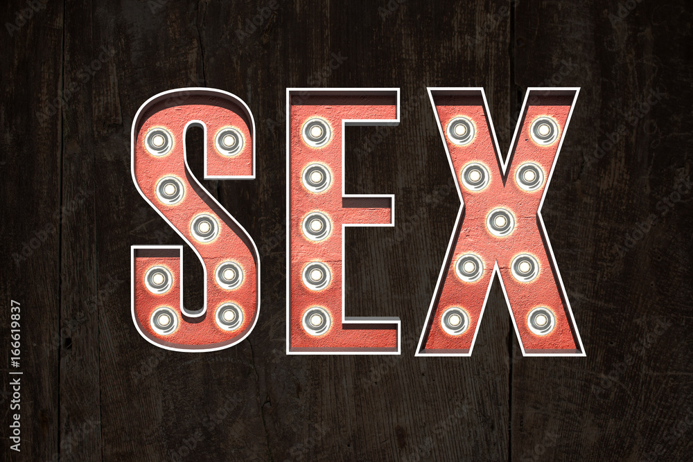 Retro Leuchtreklame Sex Stock-Illustration | Adobe Stock