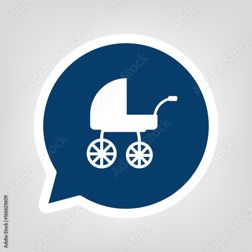 Sprechblase Kinderwagen retro