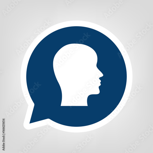 Sprechblase Gesicht im Profil