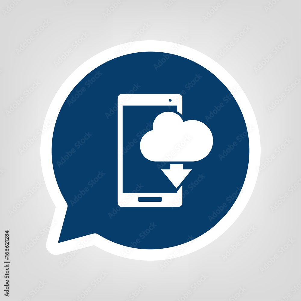 Sprechblase Smartphone aus Wolke herunterladen Sprechblase Smartphone aus Wolke herunterladen