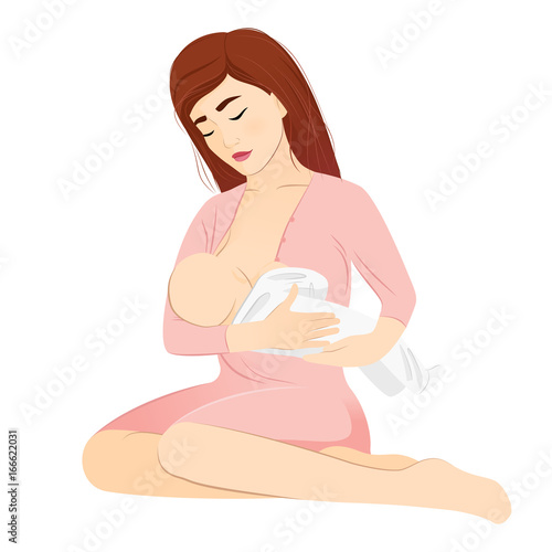 Breastfeeding. Mother with baby.