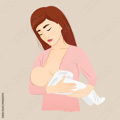 Breastfeeding. Mother with baby.
