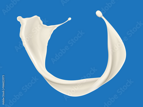 vector isolated milk splash on blue background