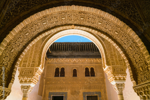 Granada, Spain, juli 1, 2017: Arches at the old city of La Alhambra