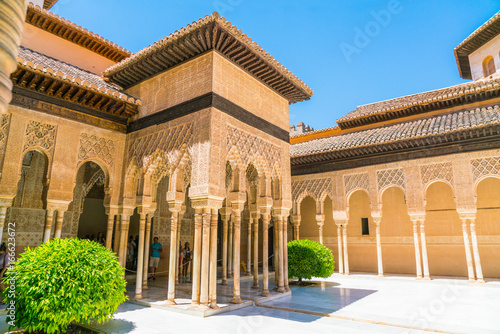 Granada, Spain, juli 1, 2017: interior of the old city of La Alhambra near Granada
