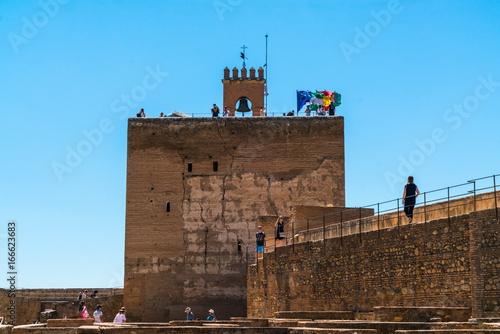 Granada, Spain, juli 1, 2017: Tourists visiting the old city of La Alhambra near Granada
