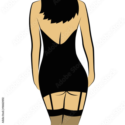 sexy frau in schwarzen dessous
