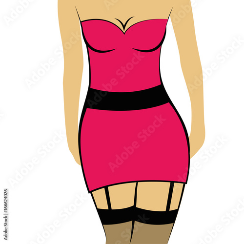 sexy lady im pinken minikleid