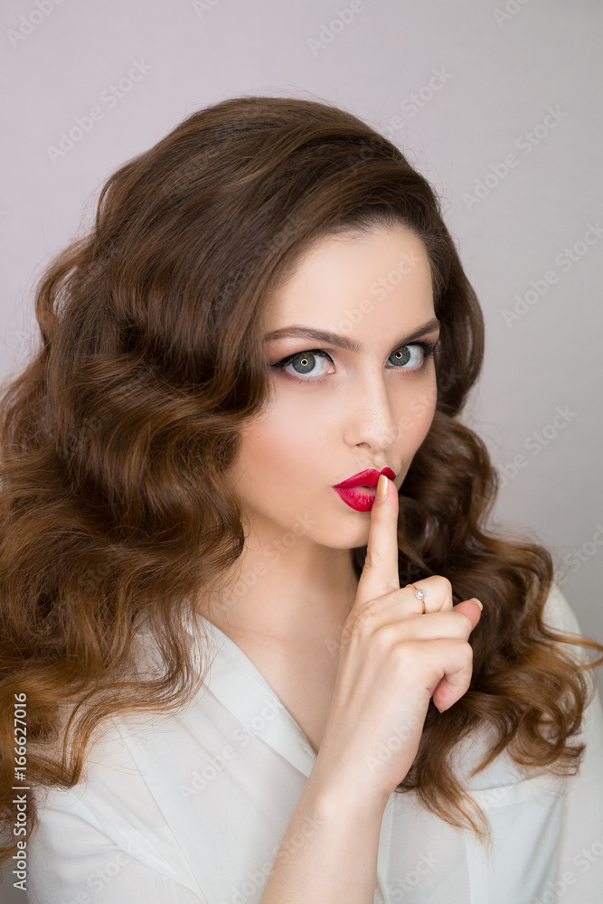 Portrait of a beautiful young girl with makeup and hairstyle Portrait of a beautiful young girl with makeup and hairstyle
