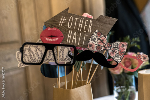 Retro Party set Glasses, hats, lips, mustaches, masks design photo booth party wedding funny pictures