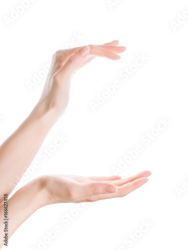 Beautiful woman hands holdi...