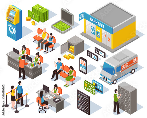 Bank Isometric Set