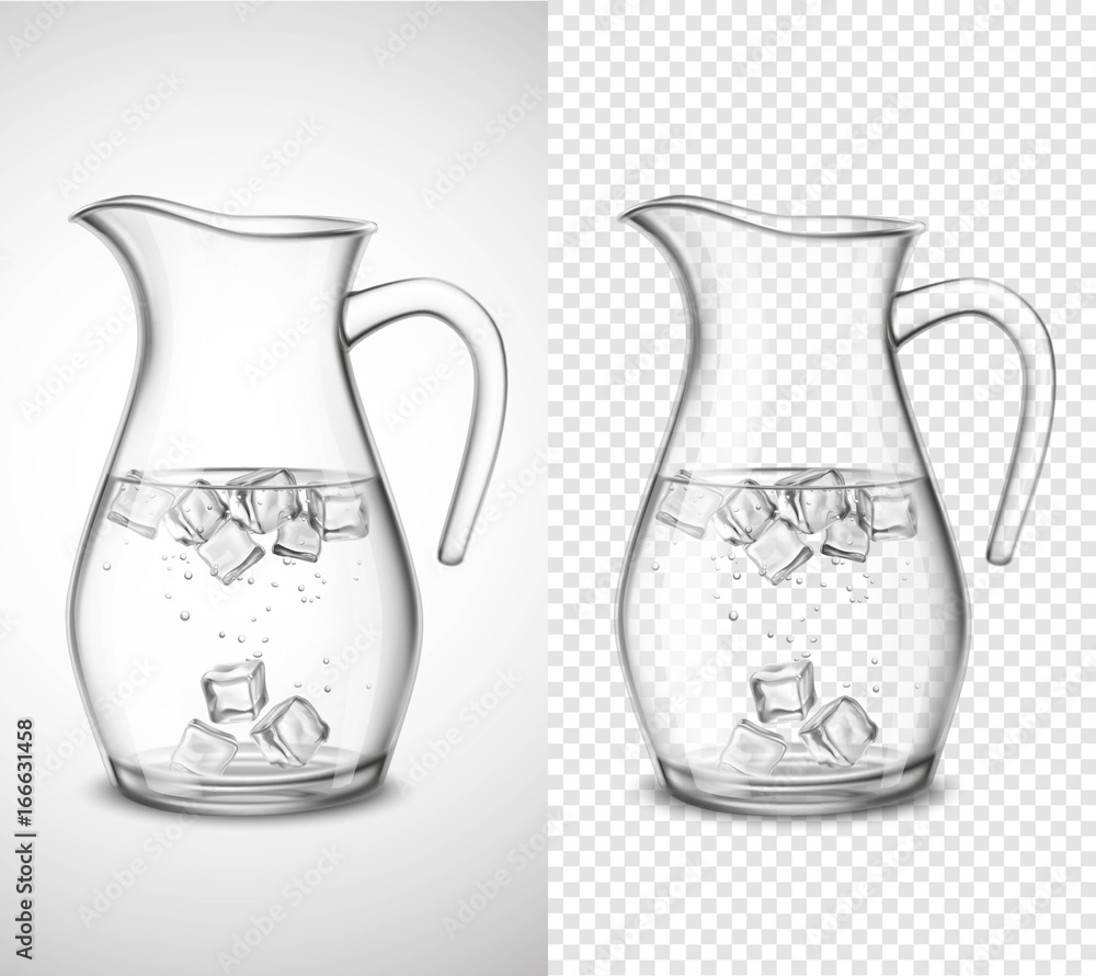 Glass Jug With Water And Ice Glass Jug With Water And Ice