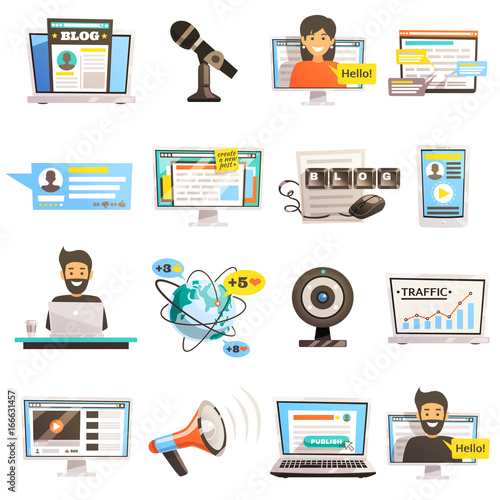 Blogosphere Communications Icon Set