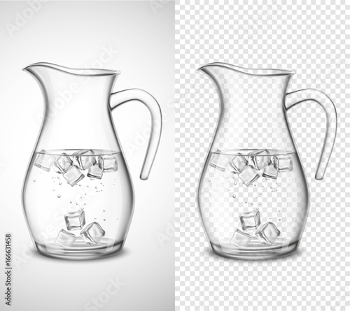 Glass Jug With Water And Ice