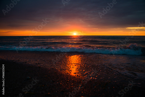 Dramatic sunset over the sea