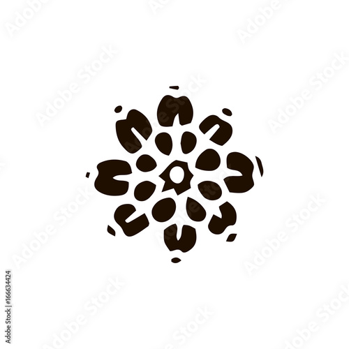Flower mandala in hand drawn style. Vector illustration