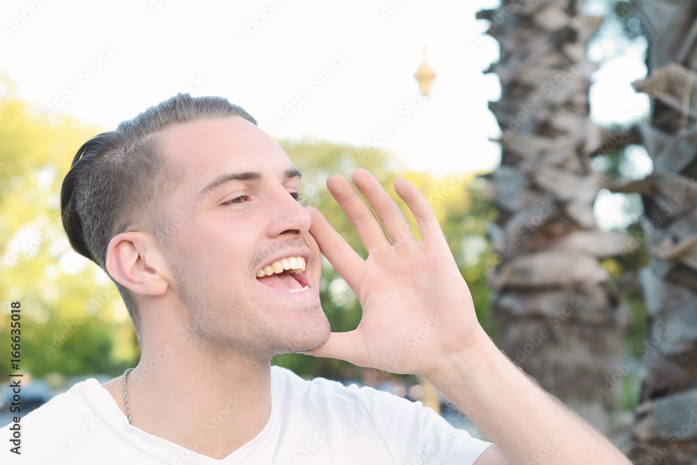 Man shouting at the park.