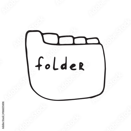 Folder icon in hand drawn style