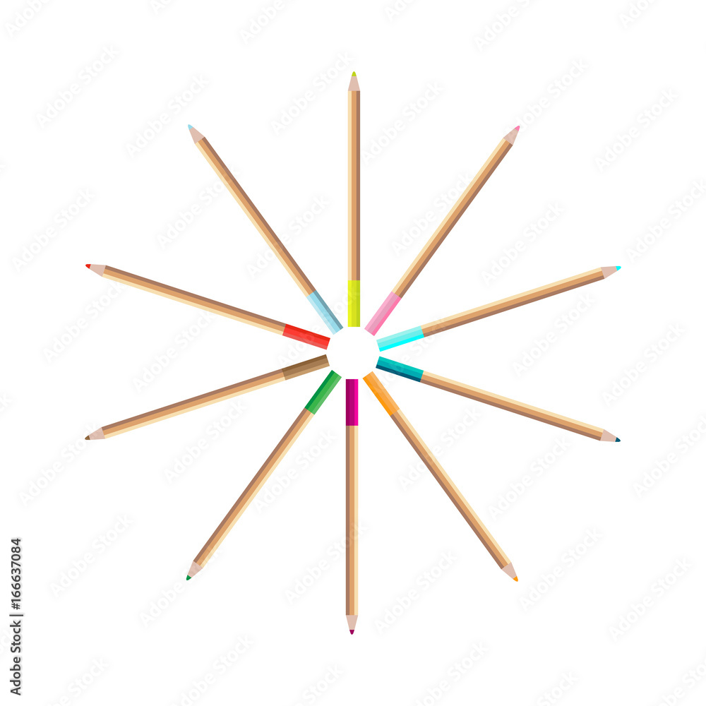 Fototapeta premium Color pencils on white background