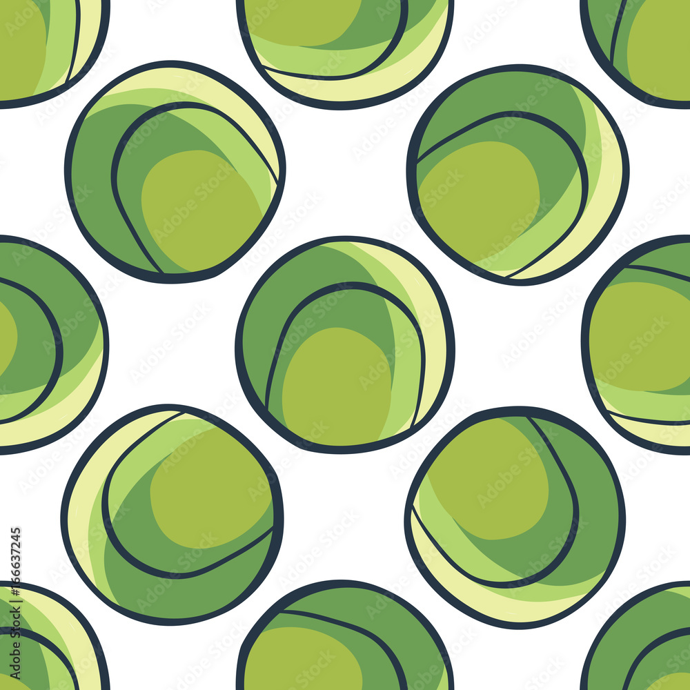 Balls seamless pattern in hand drawn style