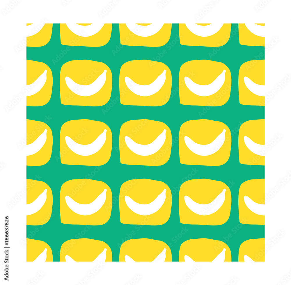 Banana seamless pattern in flat style. Banana seamless pattern in flat style.