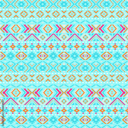 Ethnic geometric pattern with elements of traditional tribal folk style. Vector illustration.
