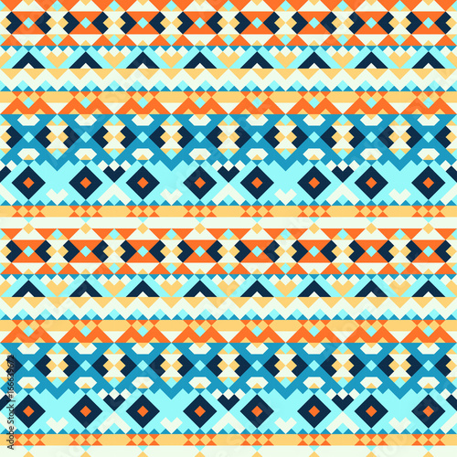 Ethnic geometric pattern with elements of traditional tribal folk style. Vector illustration.
