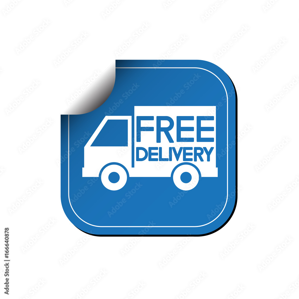 Free delivery label or sticker. Vector illustration Free delivery label or sticker. Vector illustration
