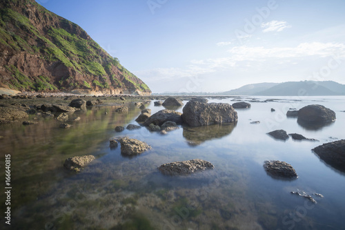 Scenic view of Lombok Beach during low tide. Nature composition