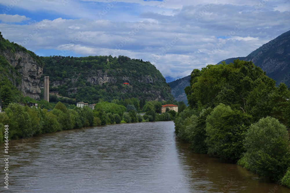 Adige river in Trento, Italy