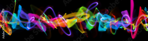  A colorful light painting effect super panorama, Creative artwork