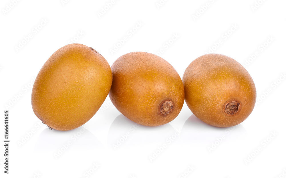 Yellow kiwi fruit isolated on white background