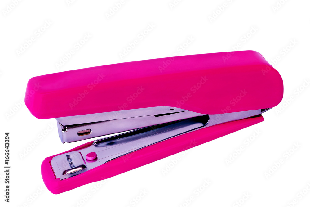 pink stapler isolated on white background with clipping path. pink stapler isolated on white background with clipping path.