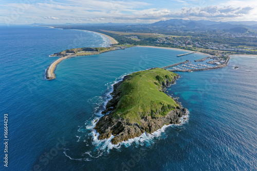 Muttonbird Island looking south-west towards Jetty Beach and Coffs Harbour photo