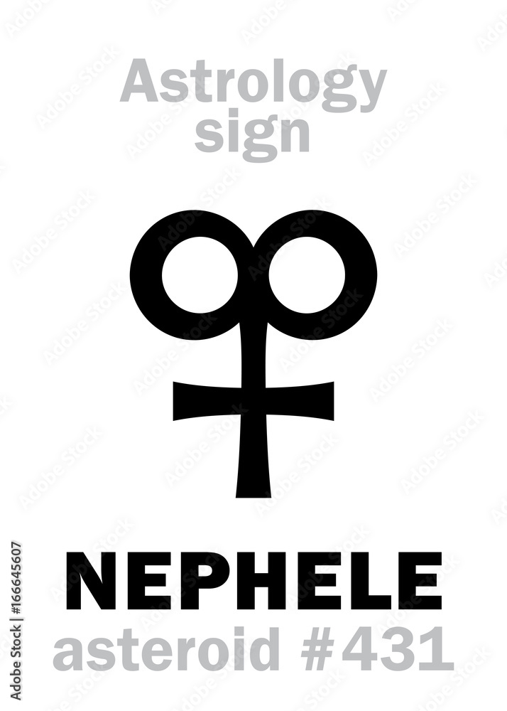 Astrology Alphabet: NEPHELE, asteroid #431. Hieroglyphics character ...