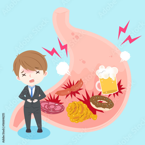 businessman with heartburn